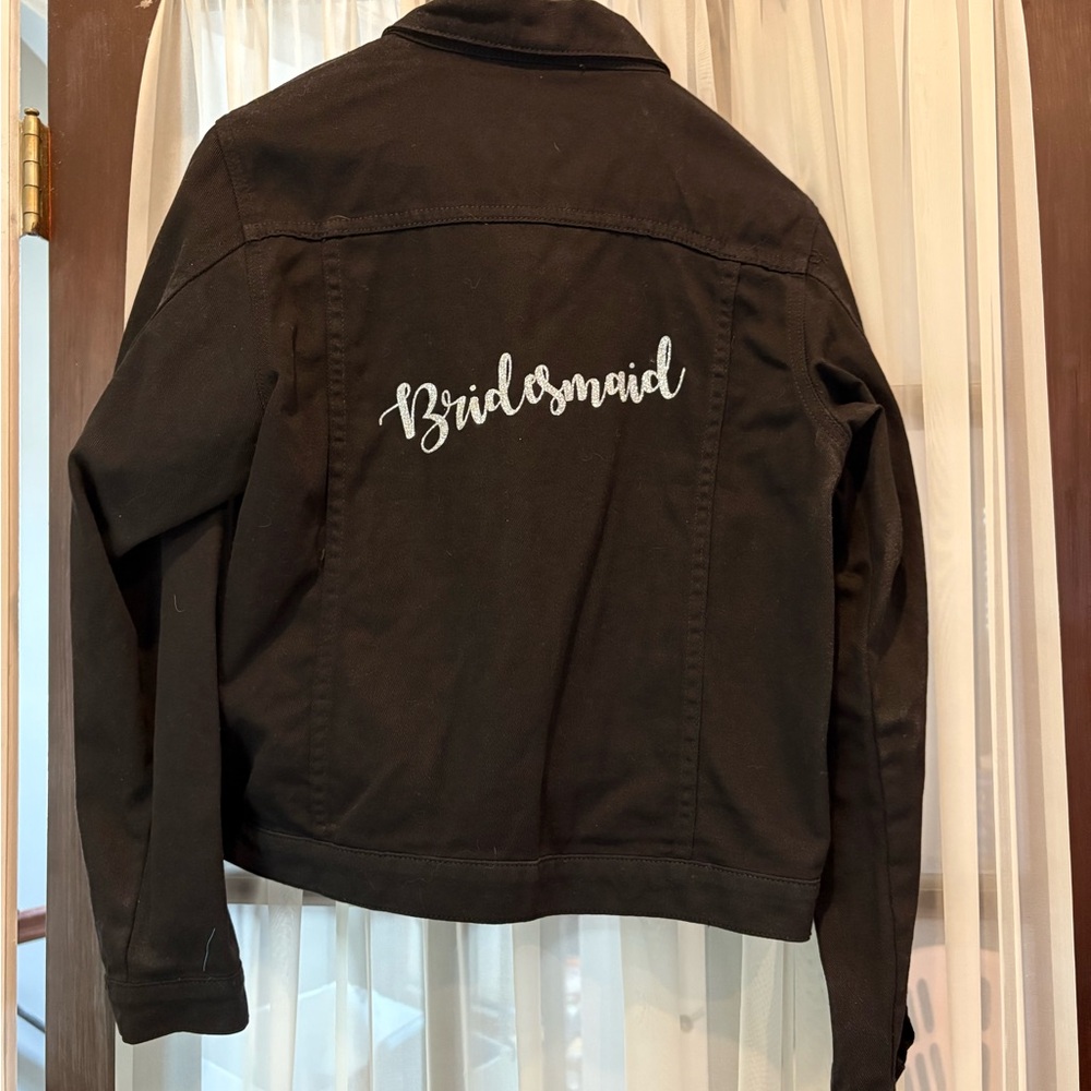Elegant Black Bridesmaid Jean Jacket